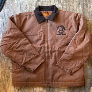 Corner Stone Tan Canvas Duck Cloth exotic wildlife Mens Work Jacket Size X-Large